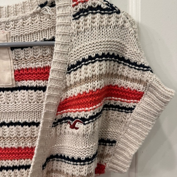 Hollister Women's Open-Front Belted Cardigan - Red, Black, Cream Y2K Fashion - Picture 2 of 5